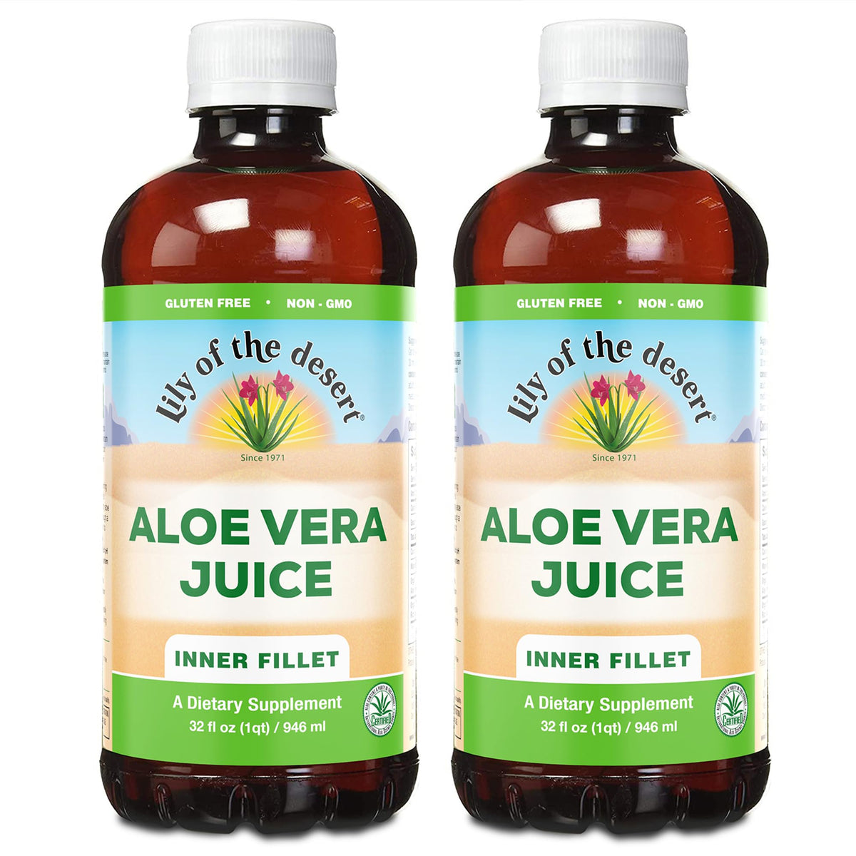 Lily Of The Desert Jus d'Aloe Vera Bio 2-Pack 32 fl oz vue de face