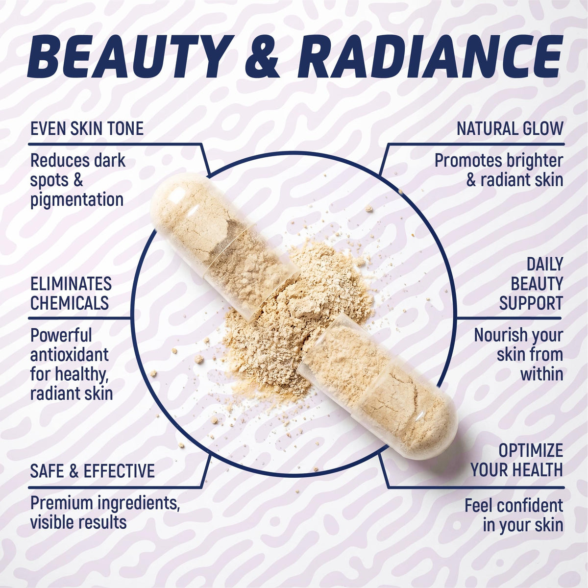 LILYMOON Glutathione capsules sur fond blanc