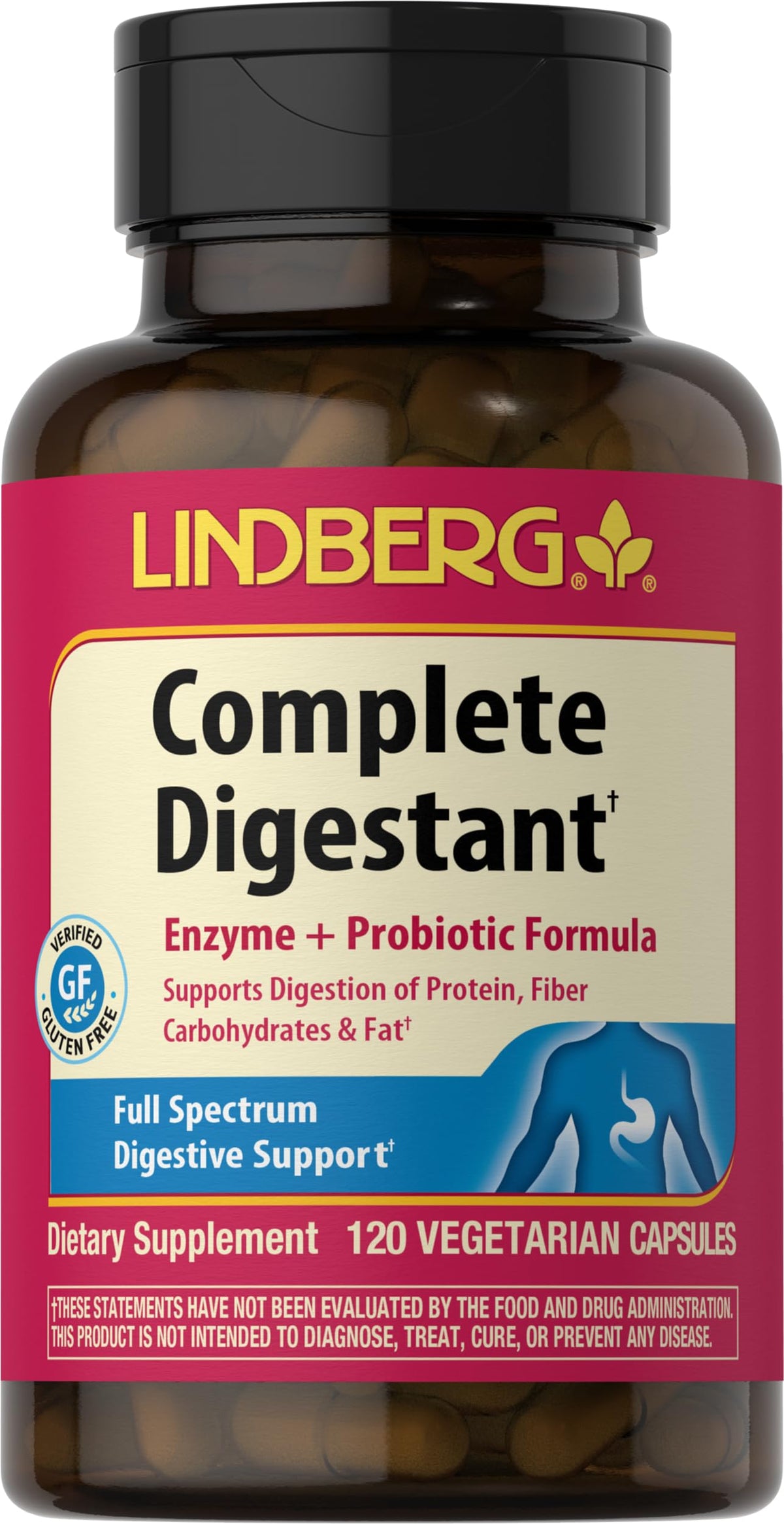 Lindberg Complément Alimentaire Multi-Enzymes 120 Capsules vue de face