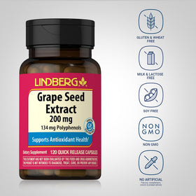 Lindberg extrait de pépin de raisin 200 mg capsules sur table