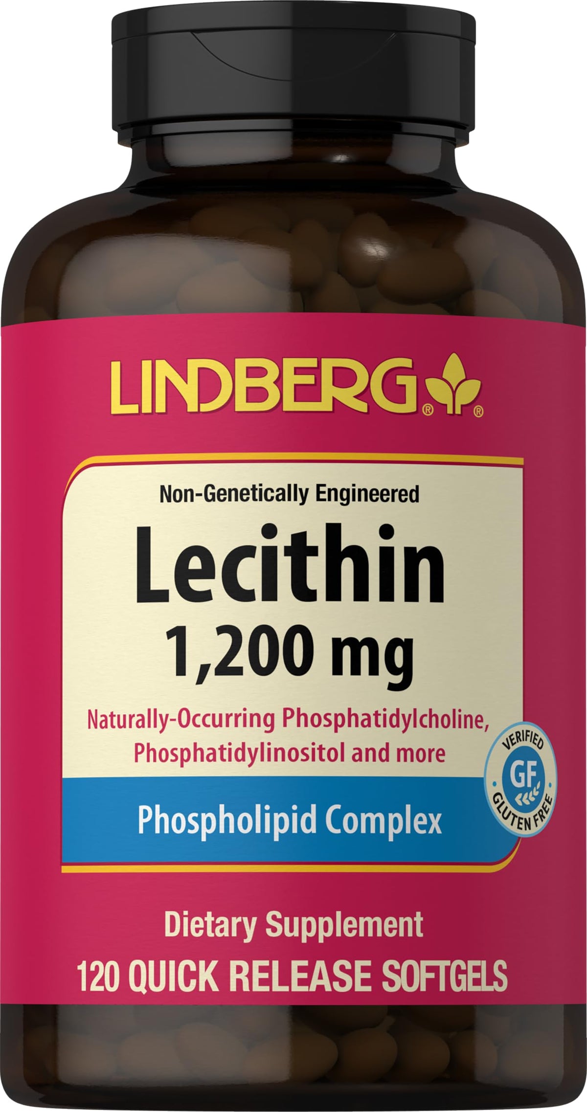 Lindberg Lécithine 1200mg 120 capsules vue avant