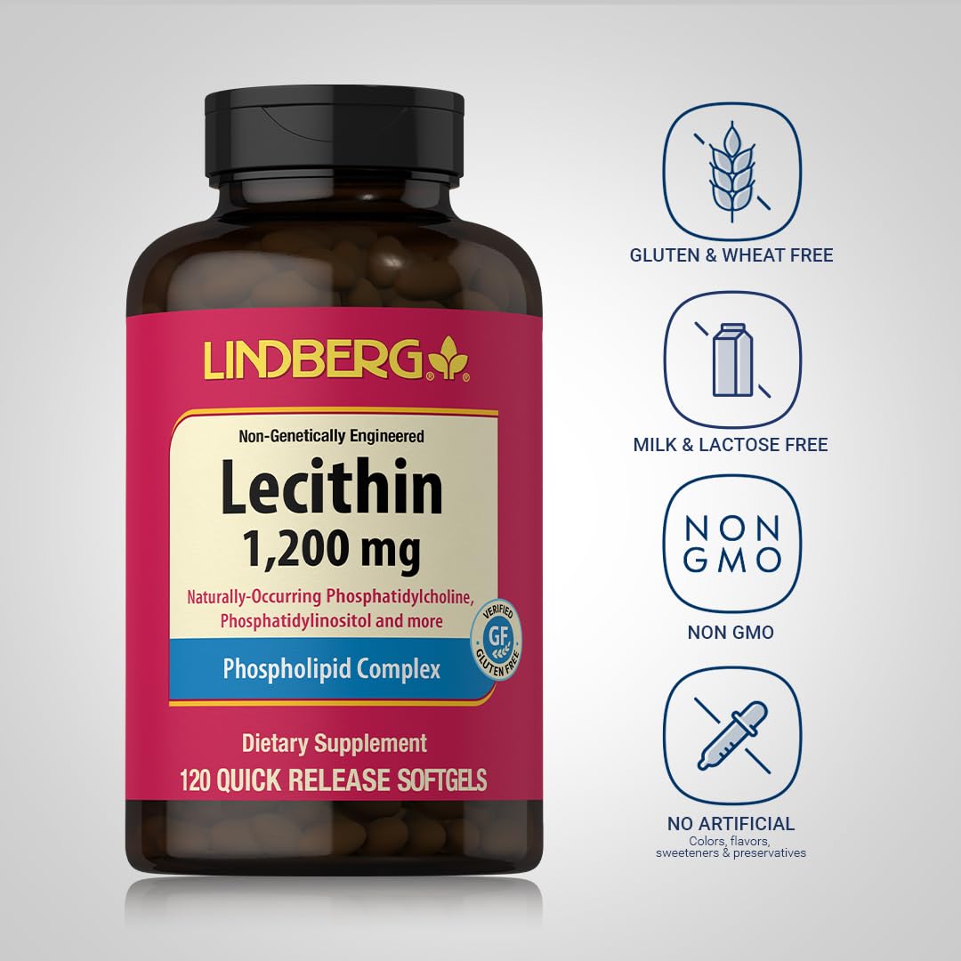 Lindberg Lécithine 1200mg capsules en gros plan