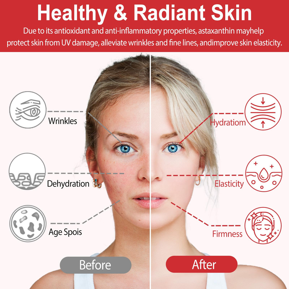 Linizanjiiy Astaxanthin 12mg gélules douces sur table