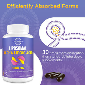 lipmaxmall Acide Alpha-Lipoïque 1500mg gélules sur une table