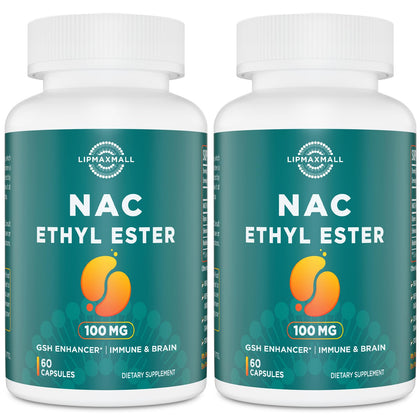 lipmaxmall N-Acetyl Cysteine Ethyl Ester 100mg capsules front view