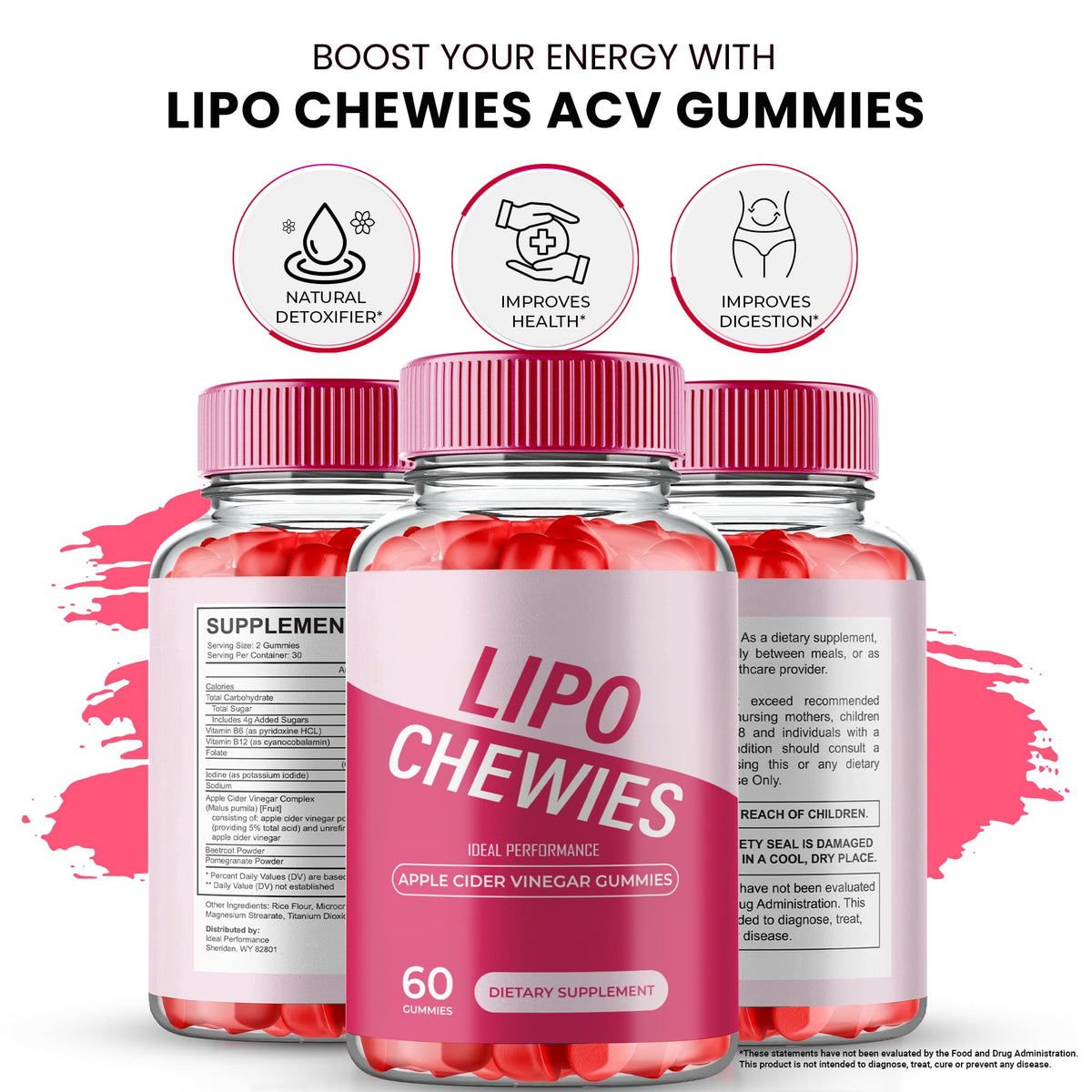 Lipo Chewies Gummies IDEAL PERFORMANCE avec d'autres compléments