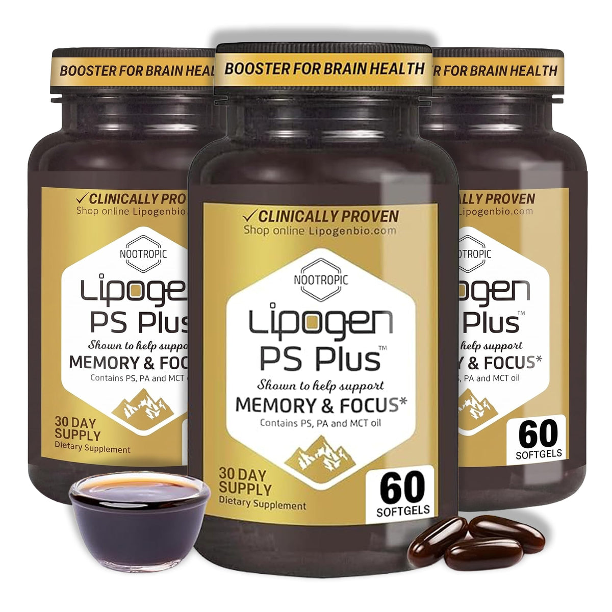 Lipogen PS Plus Compléments Alimentaires Cérébraux 180 gélules avant