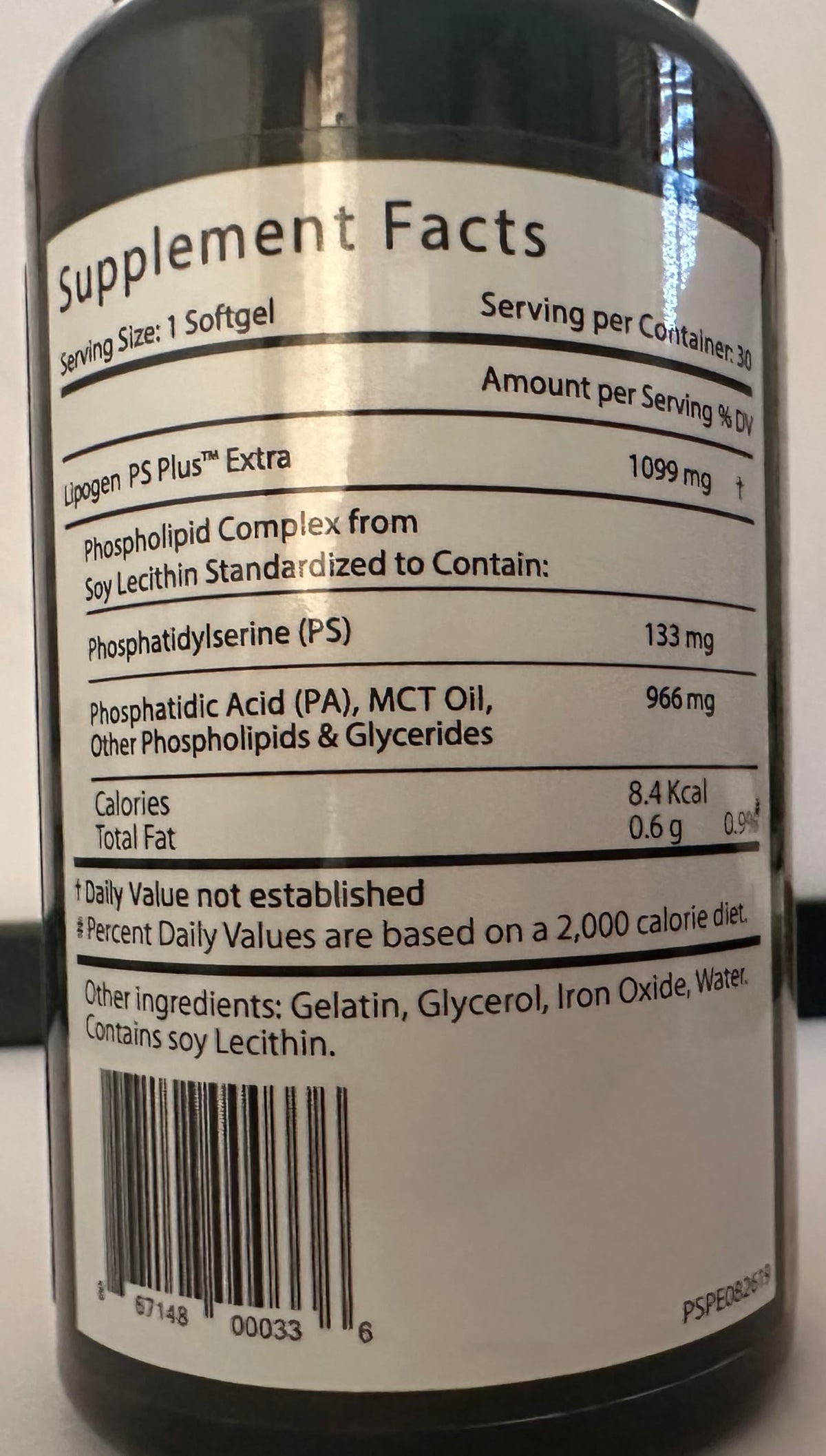Lipogen PS Plus Extra complément alimentaire 133mg phosphatidylsérine arrière