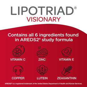 Lipotriad Visionary 60 Capsules avec des fruits frais en arrière-plan