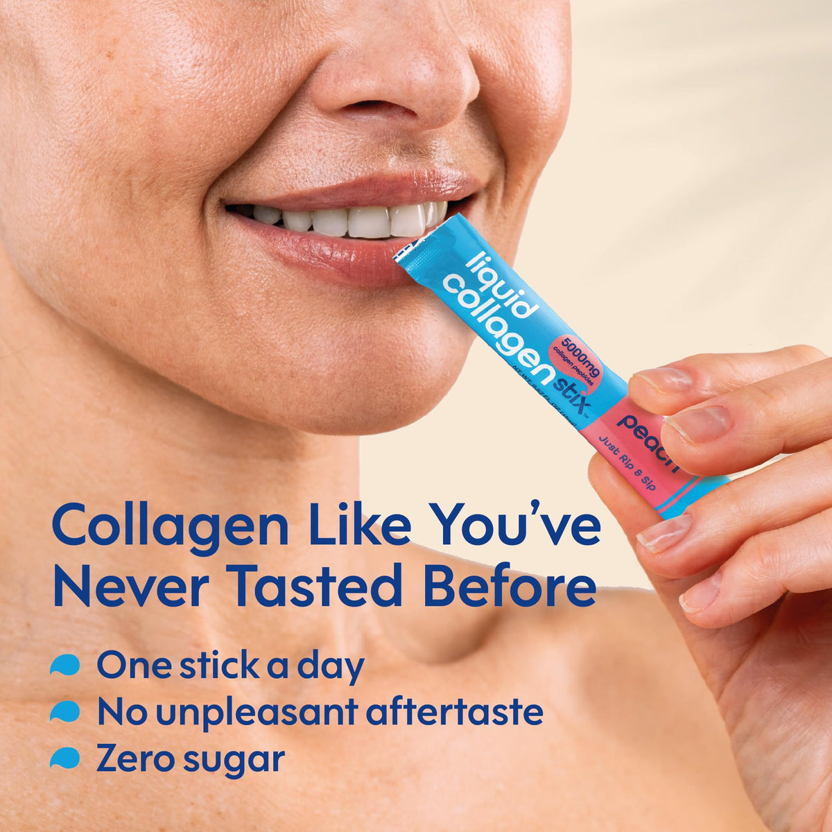 Liquid Collagen Stix collagène liquide 5000 mg présentation des shots
