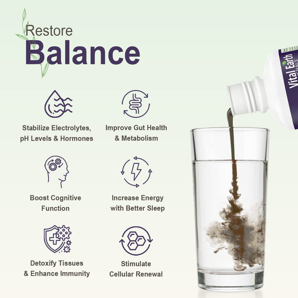 Liquid form of Vital Earth Minerals Super Strength Humic Minerals