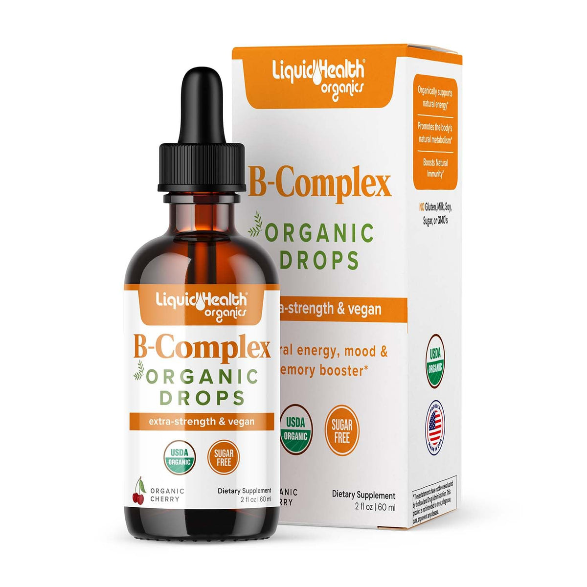 LIQUIDHEALTH B-Complex 20 000 mcg flacon avant avec étiquette