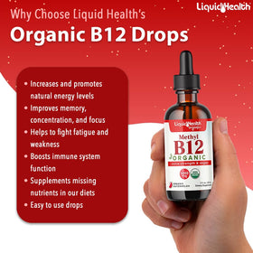 LIQUIDHEALTH B12 Methylcobalamine 5000 mcg gouttes avec compte-gouttes