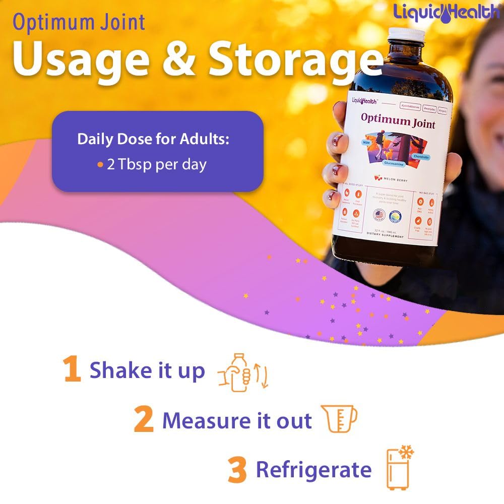 LIQUIDHEALTH Complément Alimentaire Articulaire 946ml en contexte sur une table