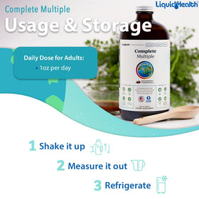 LIQUIDHEALTH Complément Alimentaire Liquide Multivitaminé 32 oz en usage dans un smoothie