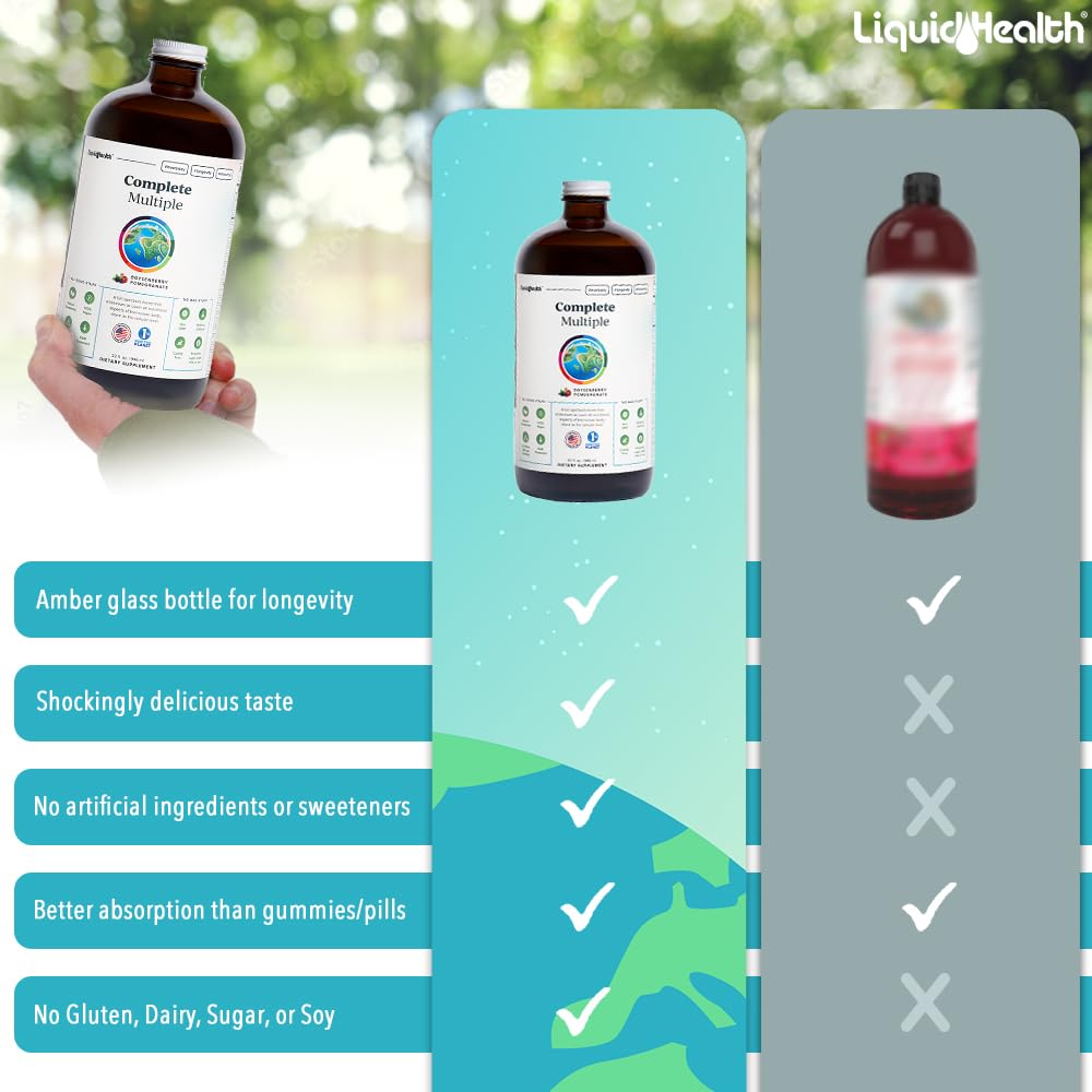 LIQUIDHEALTH Complément Alimentaire Liquide Multivitaminé 32 oz sur une table