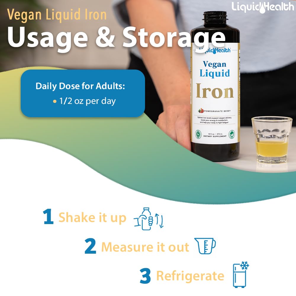 LIQUIDHEALTH Fer Liquide Végétalien saveur Pomme Grenade