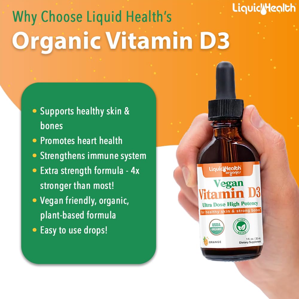 LIQUIDHEALTH Gouttes de Vitamine D3 4000 IU compte-gouttes