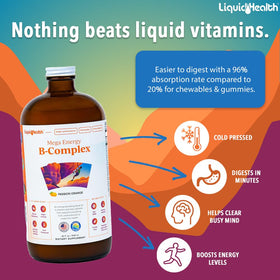 LIQUIDHEALTH Mega Energy B-Complex bouteille arrière vue