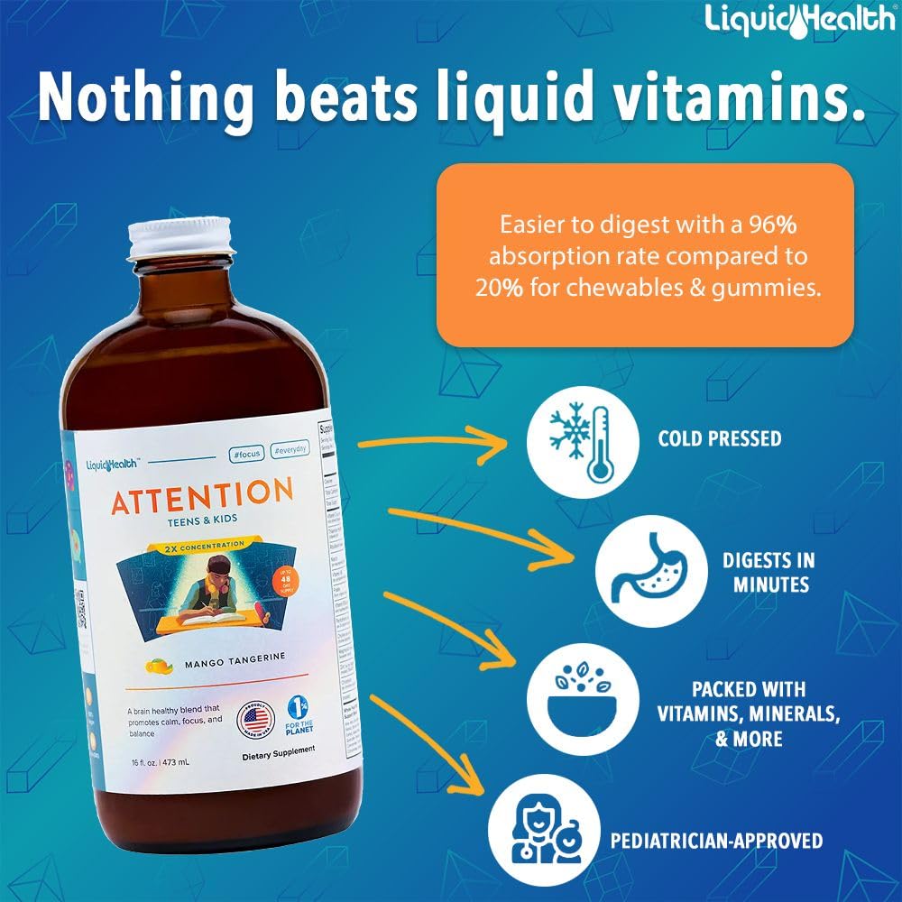 LIQUIDHEALTH multivitaminé liquide 473 ml avec étiquette et dosage