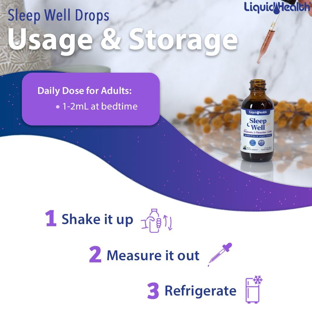 LIQUIDHEALTH Sommeil gouttes sur une table