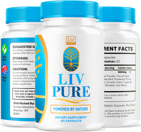 Liv Pure 60 capsules de Wellnessesity, avec des ingrédients naturels en arrière-plan
