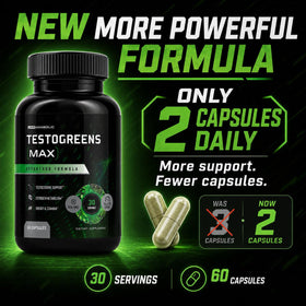 Live Anabolic TestoGreens Max arrière de la bouteille avec informations nutritionnelles