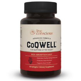 Live Conscious CoQWell 100 mg CoQ10 gélules avant
