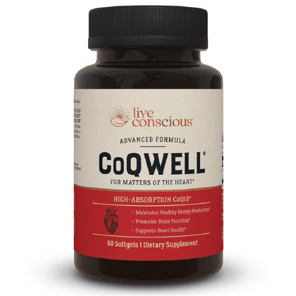 Live Conscious CoQWell 100 mg CoQ10 gélules avant