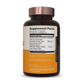 Live Conscious CurcuWell 1000 mg Curcuma and Boswellia capsules with a measuring spoon