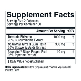 Live Conscious CurcuWell 1000 mg Curcuma and Boswellia ingredient close-up