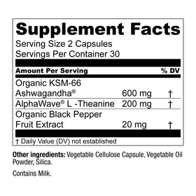 Live Conscious KSM-66 Ashwagandha 60 Capsules, ingrédients