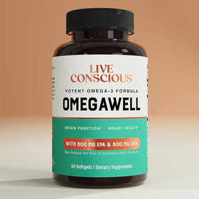 Live Conscious OmegaWell Omega 3 2000 mg gélule en gros plan