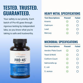 Live Conscious Pro45 ouvert avec capsules visibles