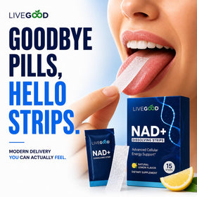 LIVEGOOD bandes dissolvantes NAD+ dans un cadre de vie actif