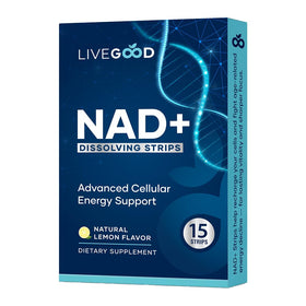 LIVEGOOD bandes dissolvantes NAD+ vue de face avec emballage