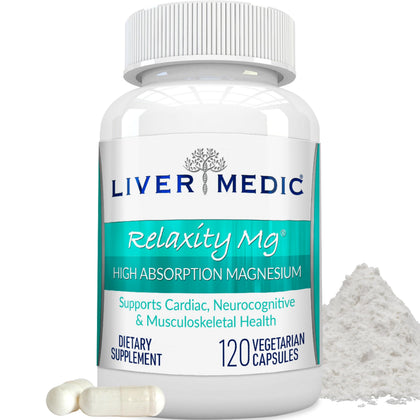 Liver Medic Magnésium Glycinate 200mg 120 capsules végétariennes vue avant
