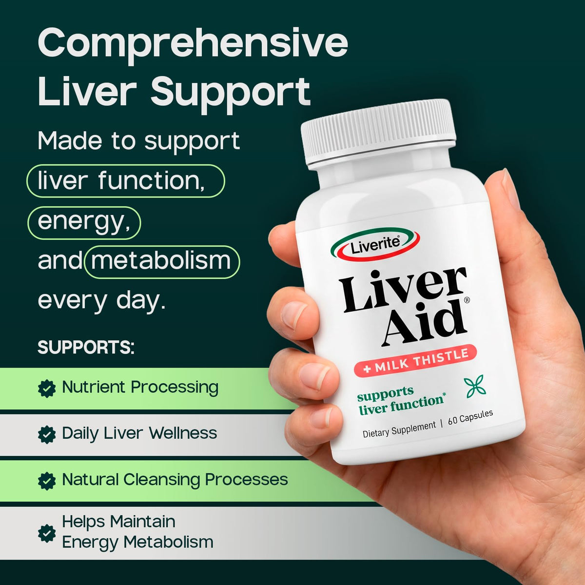 LIVERITE Complément Alimentaire avec Chardon-Marie, étiquette du flacon