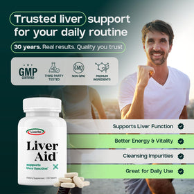 LIVERITE Complément Alimentaire pour le Foie avec un verre d'eau