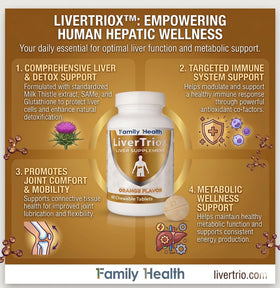 LiverTrio+ Complément Alimentaire Antioxydant 60 Comprimés Orange sur une table