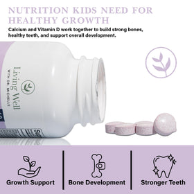 Living Well Complément Alimentaire Calcium présenté sur une table