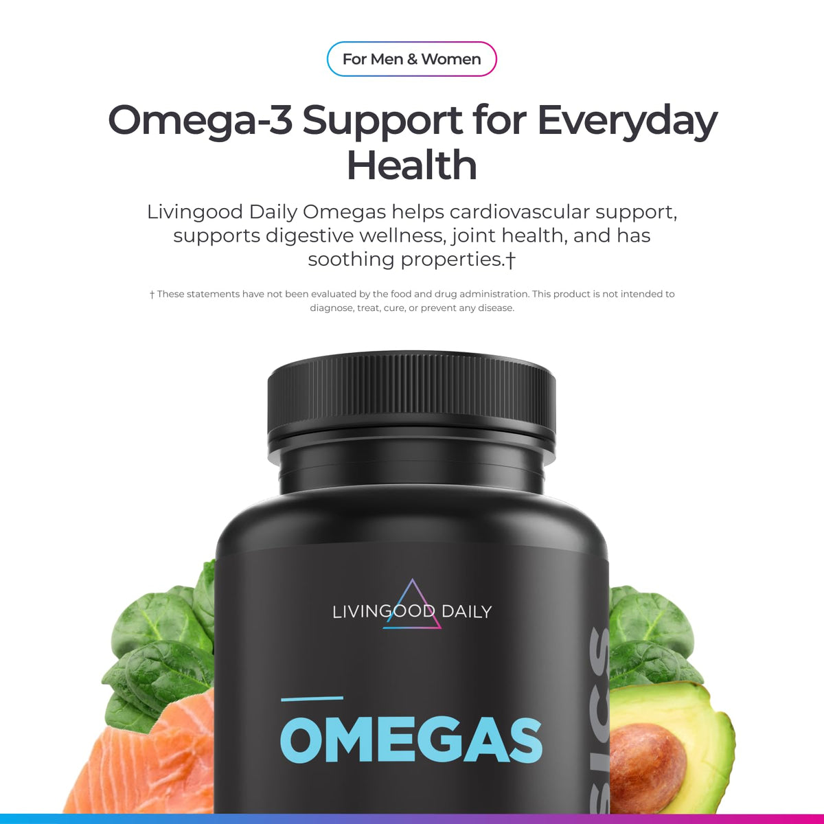 Livingood Daily Omega 3 EPA DHA Huile de Poisson - gélules à l'intérieur de l'emballage