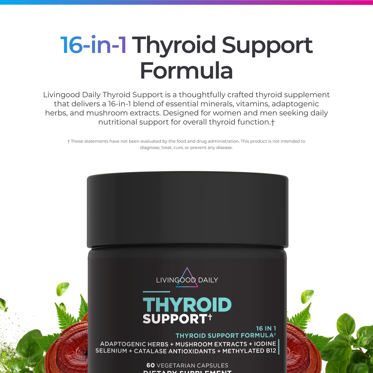 Livingood Daily Soutien Thyroïdien 60 capsules côté