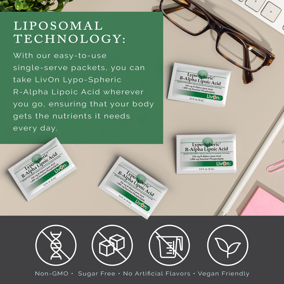 LivOn Laboratories Lypo-Spheric Acide Alpha-Lipoïque ingrédients sur le sachet