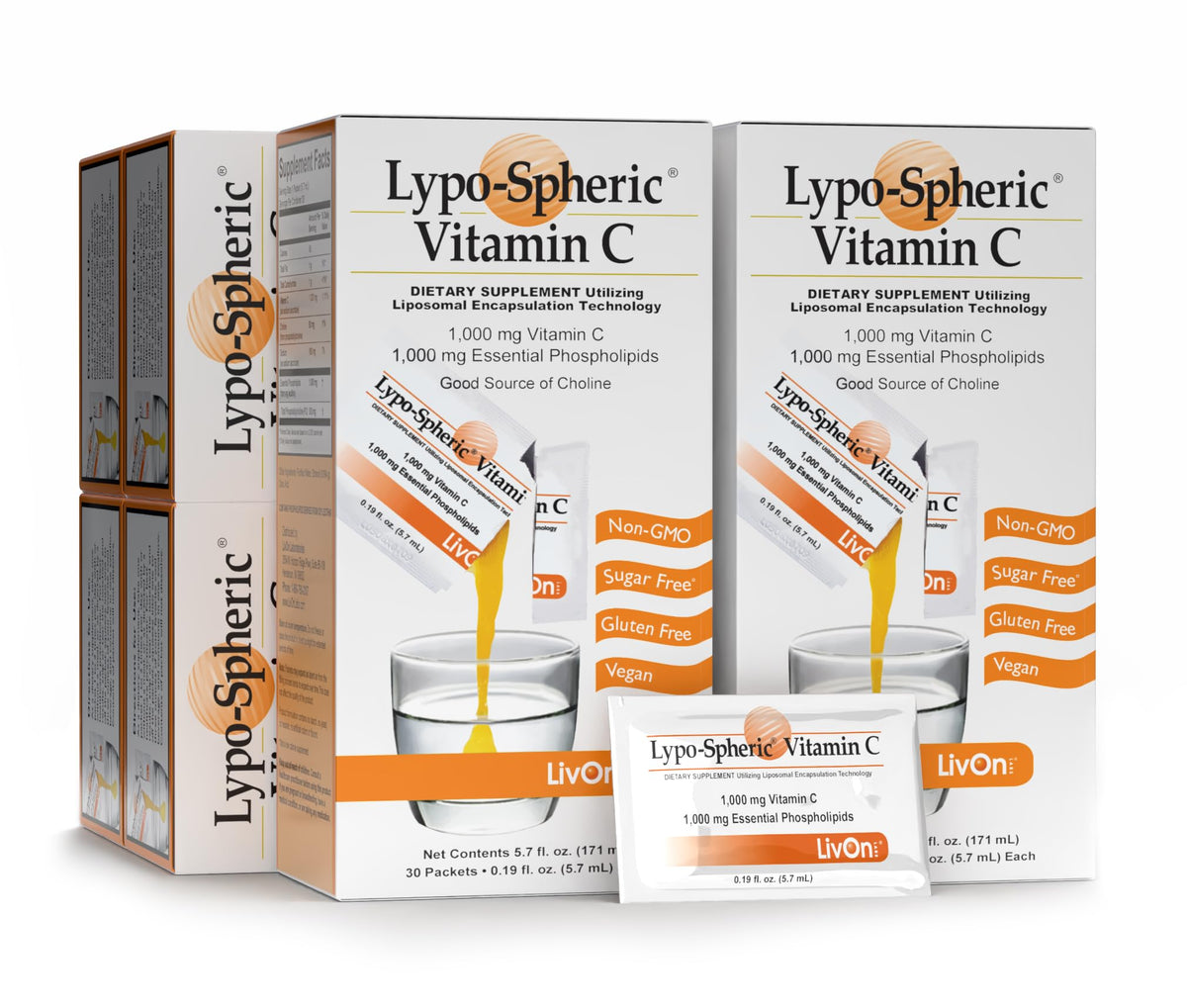 LivOn Laboratories Lypo-Spheric Vitamin C 1000 mg sachets packaging