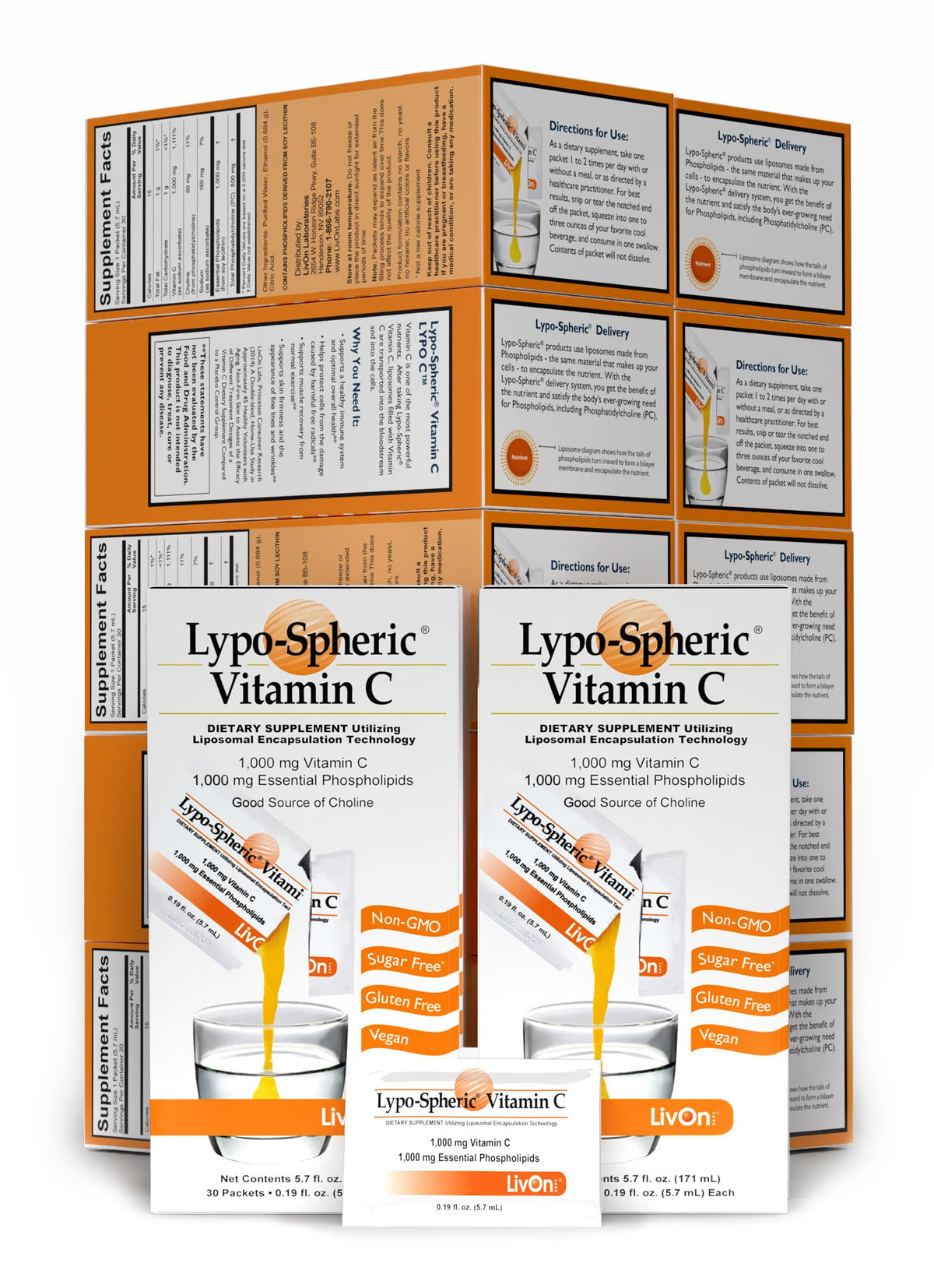 LivOn Laboratories Lypo-Spheric Vitamine C 1000 mg sachets emballage avant