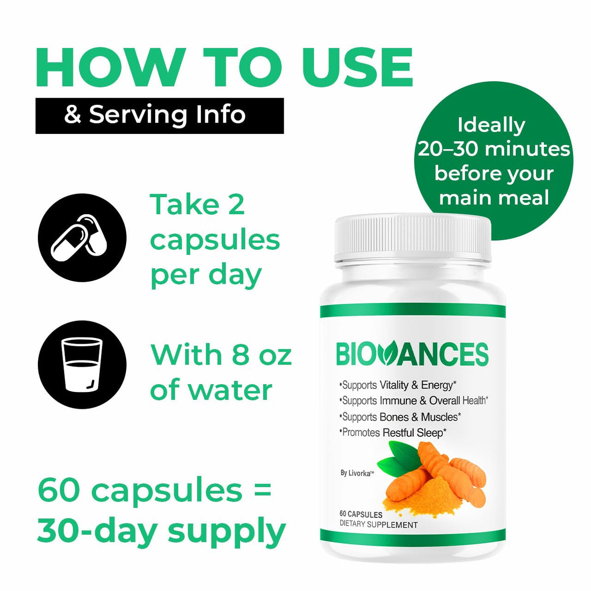 LIVORKA Biovance Capsules sur fond blanc
