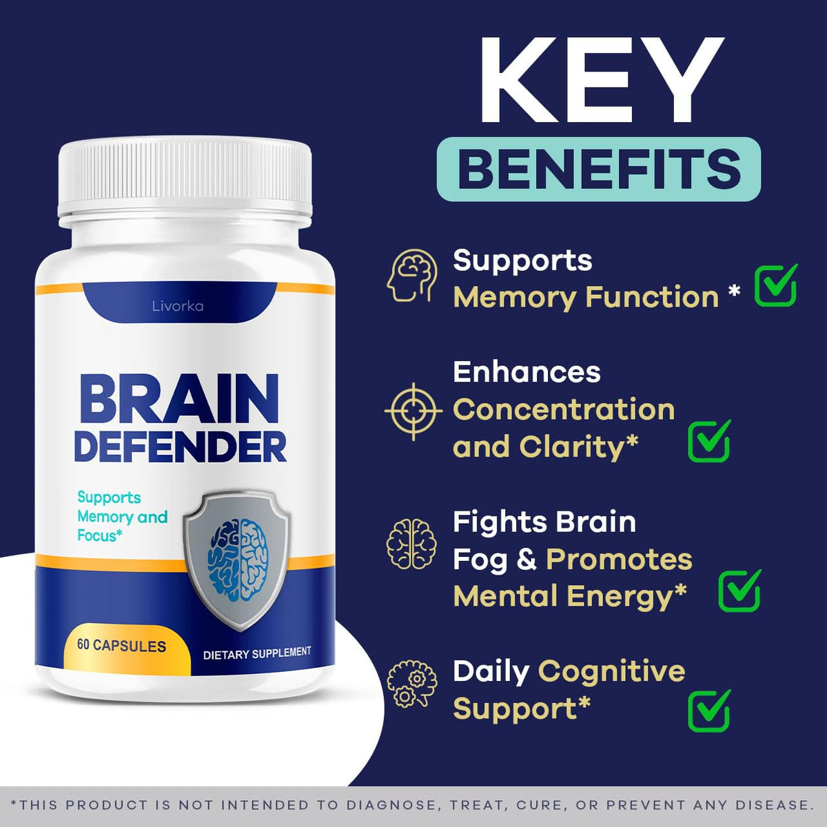 LIVORKA Brain Defender capsules faciles à avaler