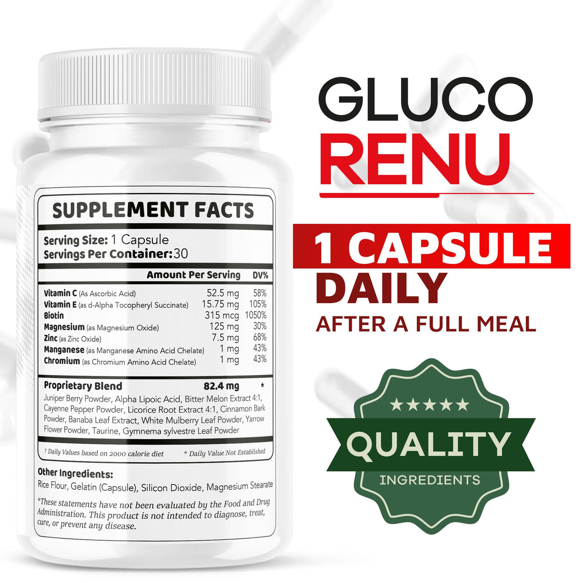 LIVORKA Gluco Renu Capsules - capsule ouverte montrant la taille
