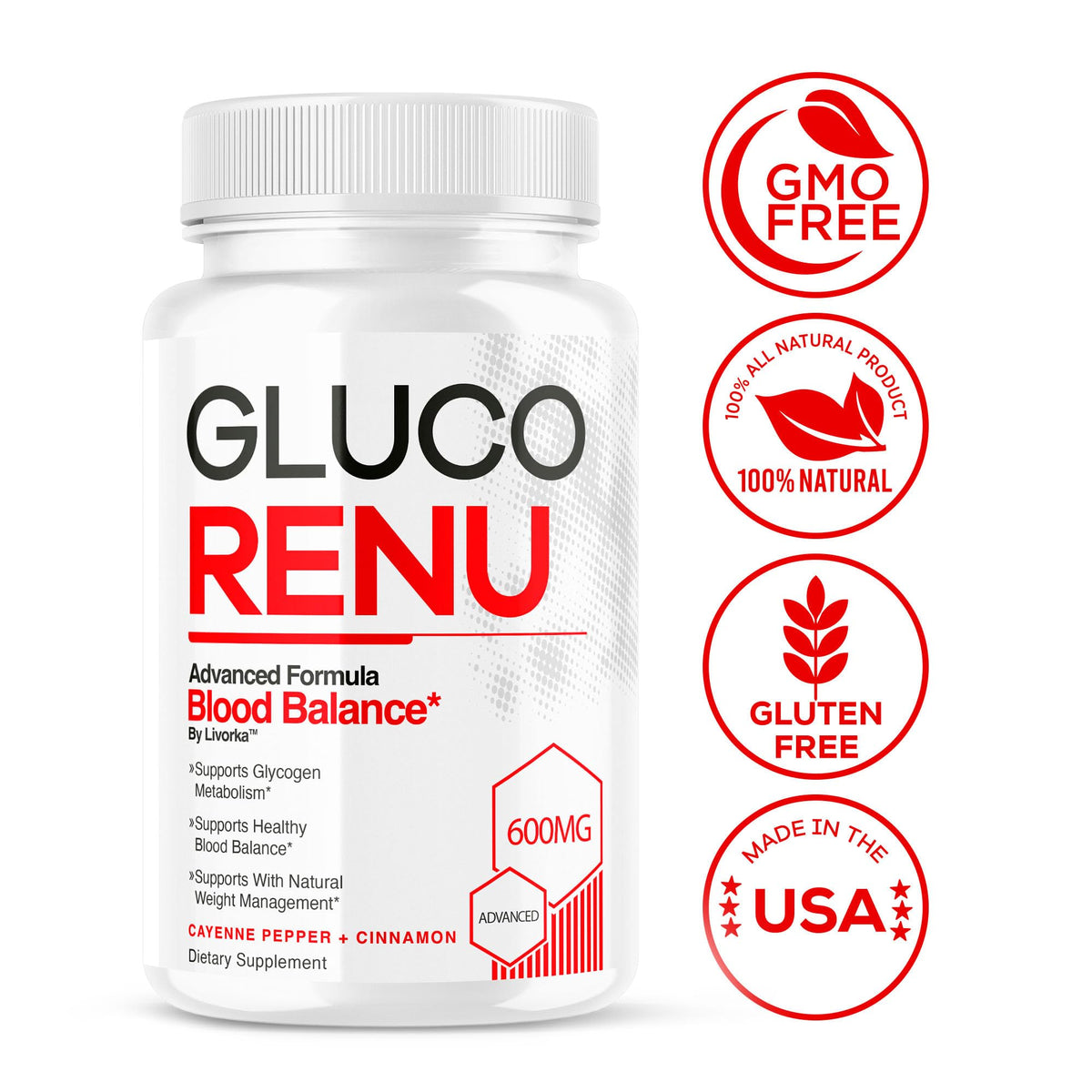 LIVORKA Gluco Renu Capsules - flacon dans un cadre naturel